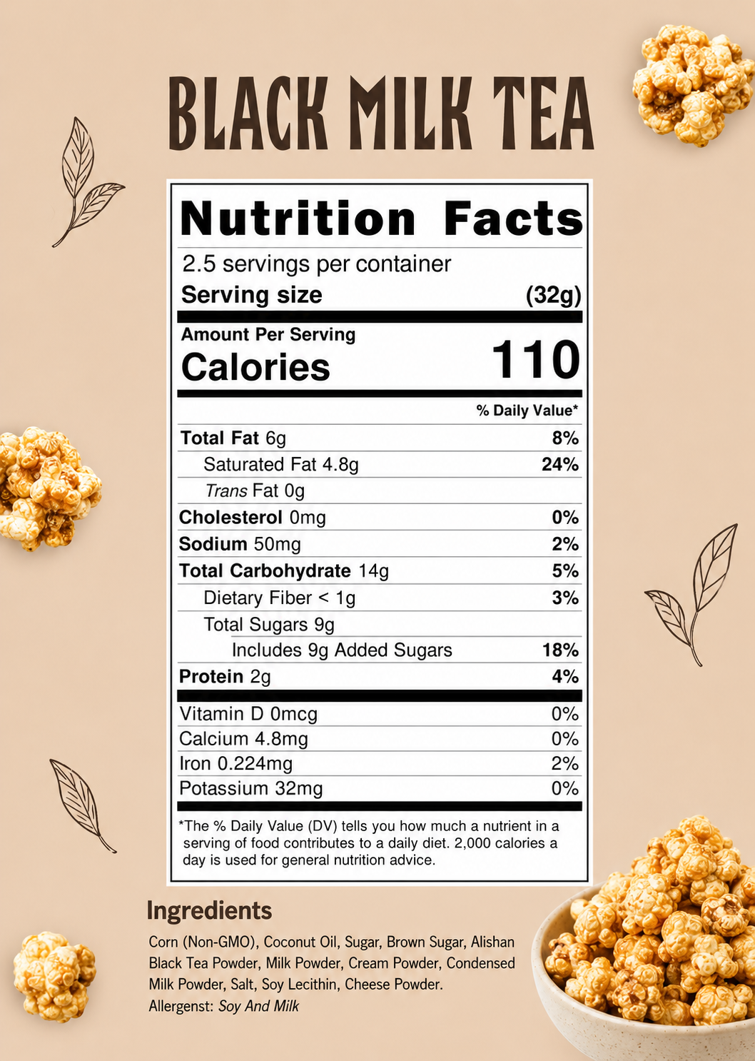 TOCHI Milk Tea Gourmet Popcorn