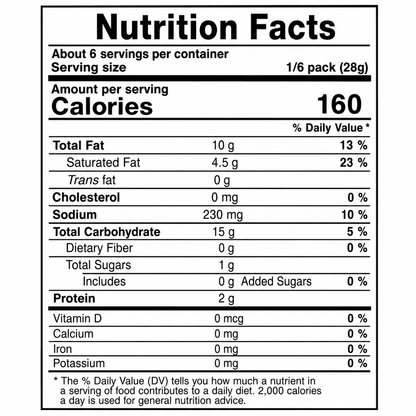 
Nutrition Facts for Turtle Chips Seaweed Flavor