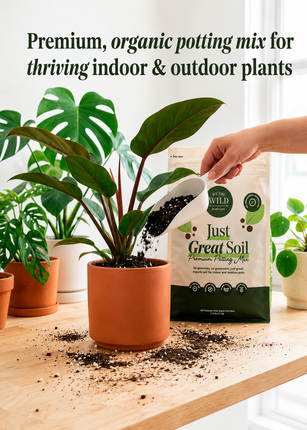 We The Wild Just Great Soil Premium Potting Mix 6 Dry Quarts (6.6L)