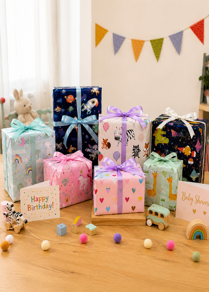 Animals & Rainbows Wrapping Paper Assortment