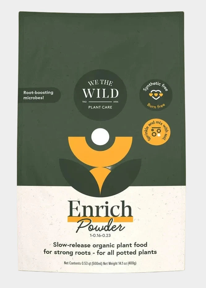 We The Wild Enrich Powder Organic Plant Food & Soil Amendment - Slow Release Indoor Plant Fertilizer