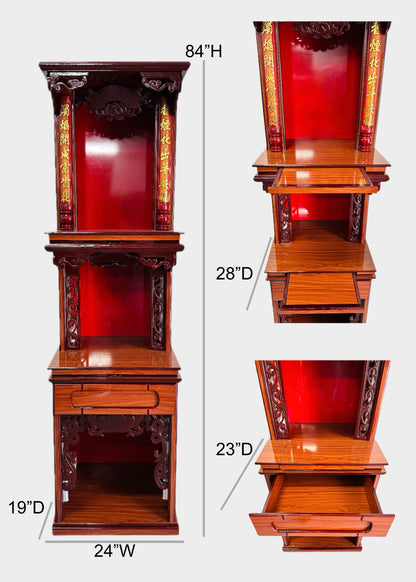 24" 3-Tier Altar – Taiwanese-Style – Red
