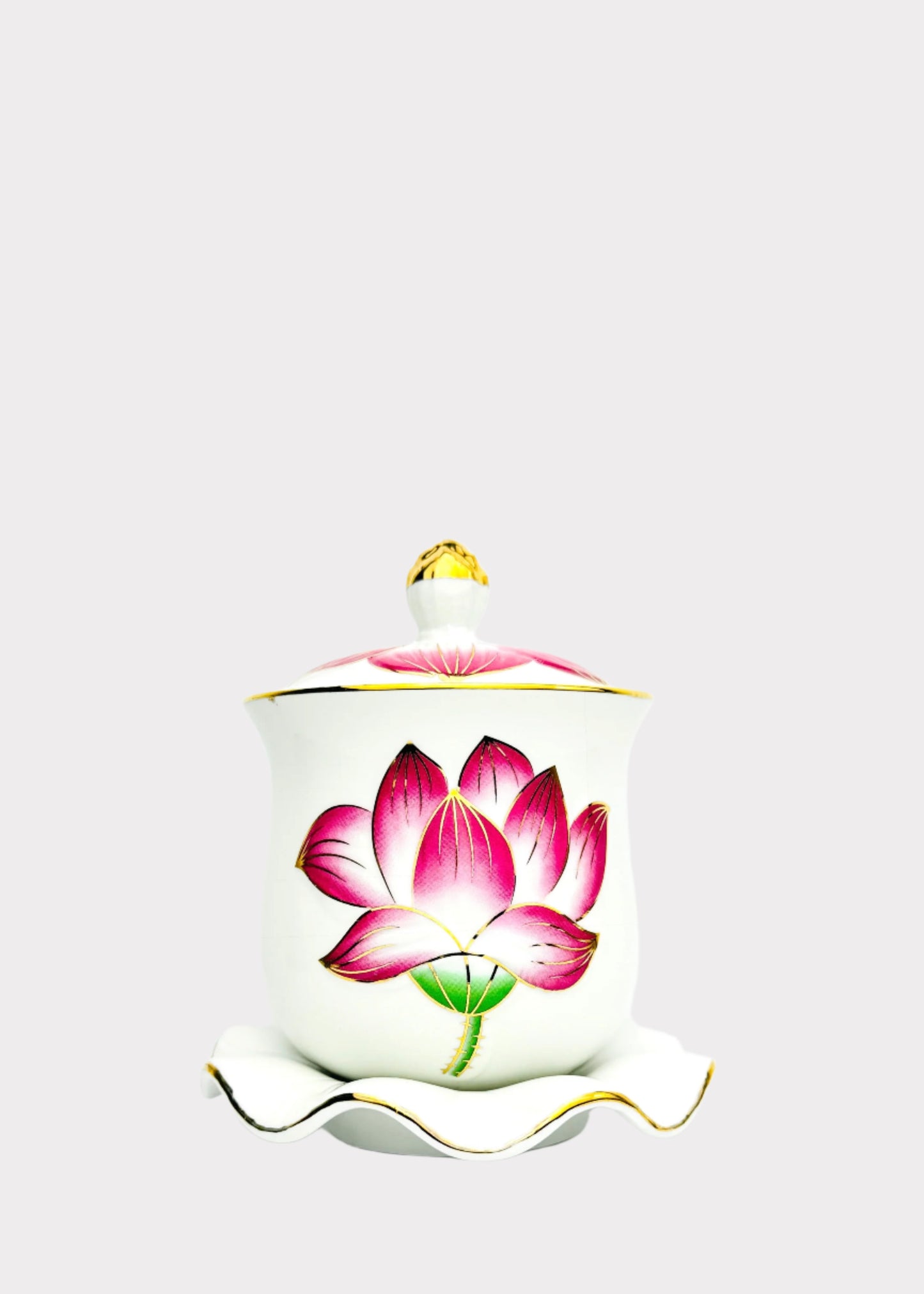 Lotus Covered Offering Cup – Single – Pink/White