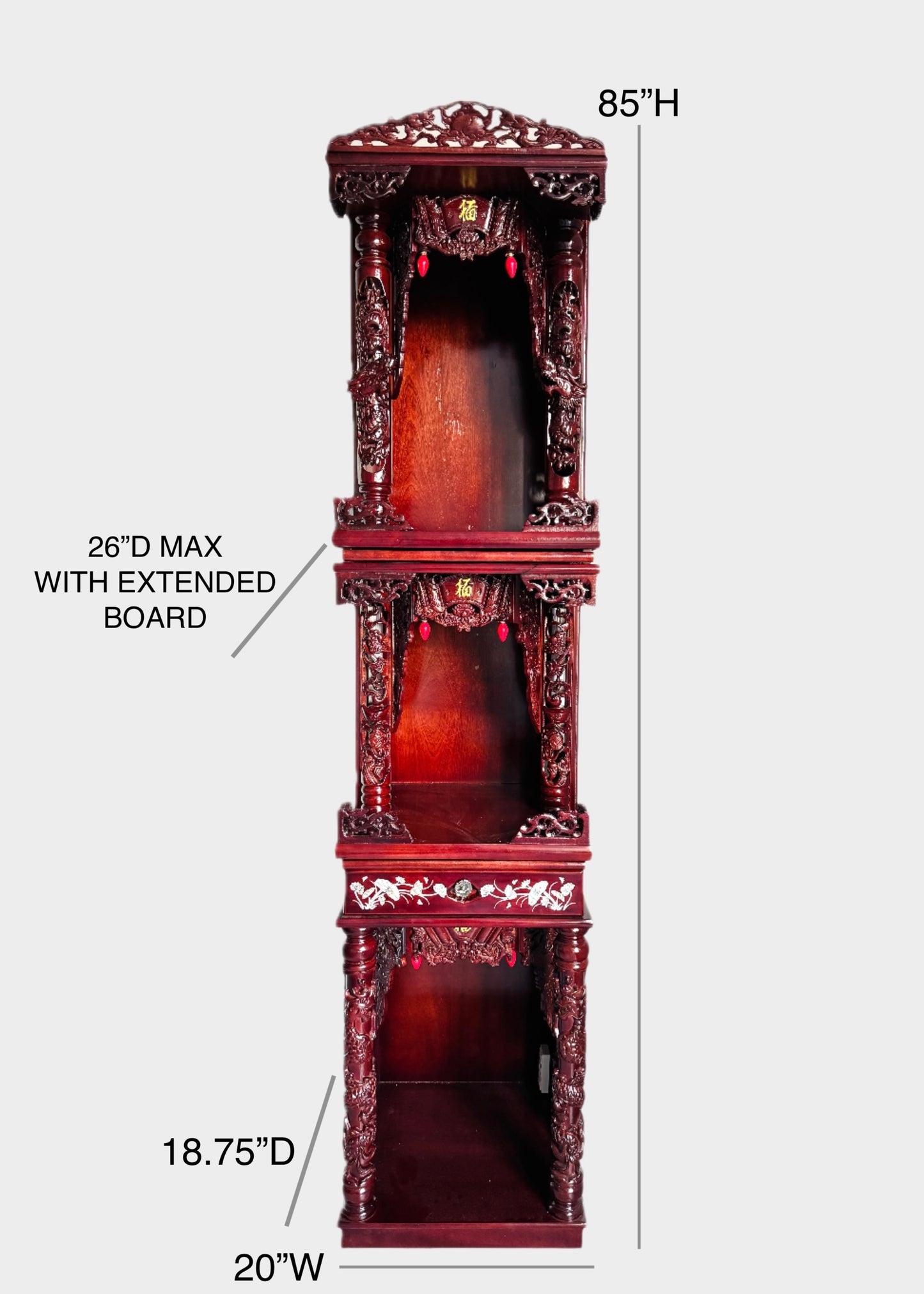 20” 3-Tier Altar – Dragon – Red