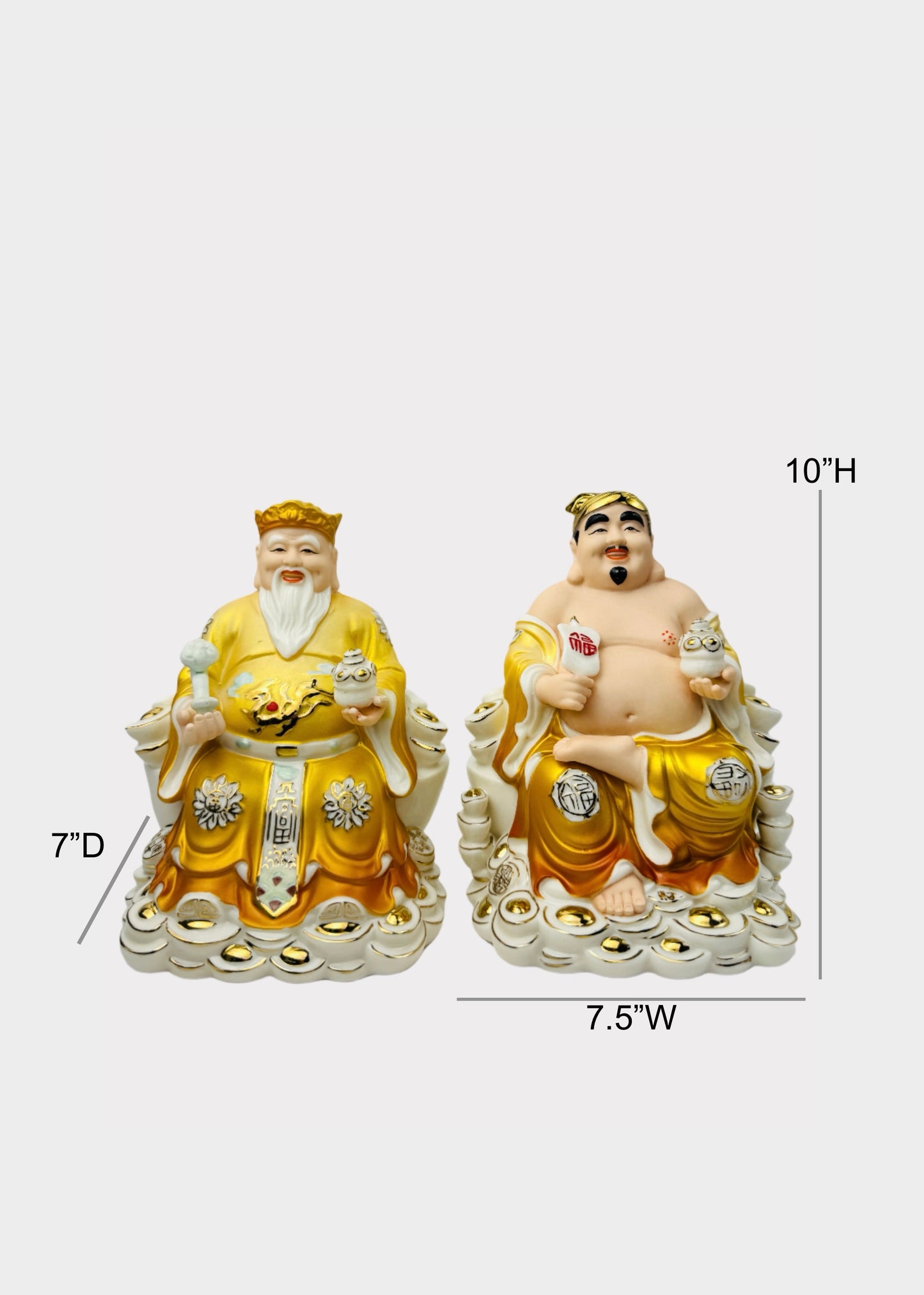 Gold Ombre Land and Prosperity Gods - Porcelain