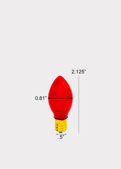 Red Light Bulb - E12 Base - 7W - Short