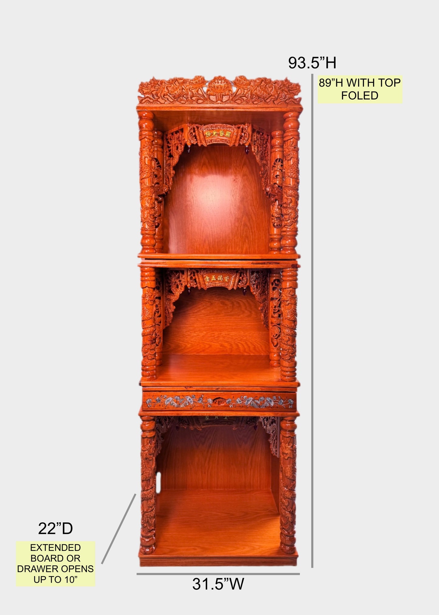 32” 3-Tier Altar – Dragon – Yellow