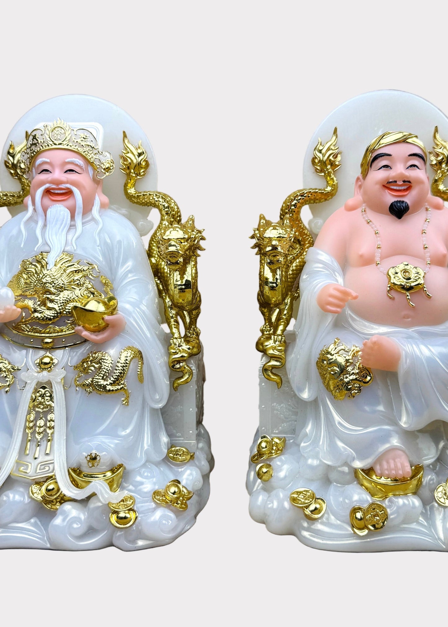Earth and Prosperity God - Dragon Throne - Pearl White