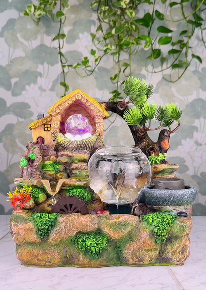 Mountain Cottage Tabletop Fountain