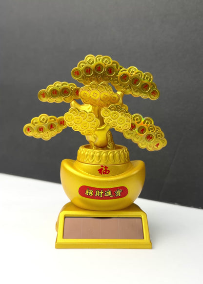 Solar Powered Swaying Golden Coin Money Tree