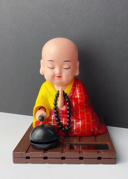 Solar Powered Nodding Prayer Monk Figurine