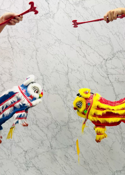 Lion Dance Puppet Figurine - Traditional Chinese Handheld Lion Puppet