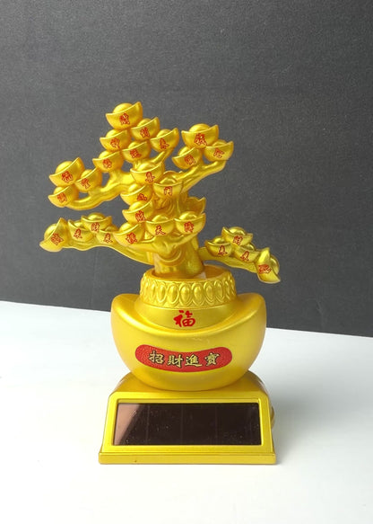 Solar Powered Swaying Golden Ingot Money Tree